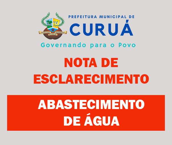 NOTA DE ESCLARECIMENTO – Bomba D’água bairro Castanheira