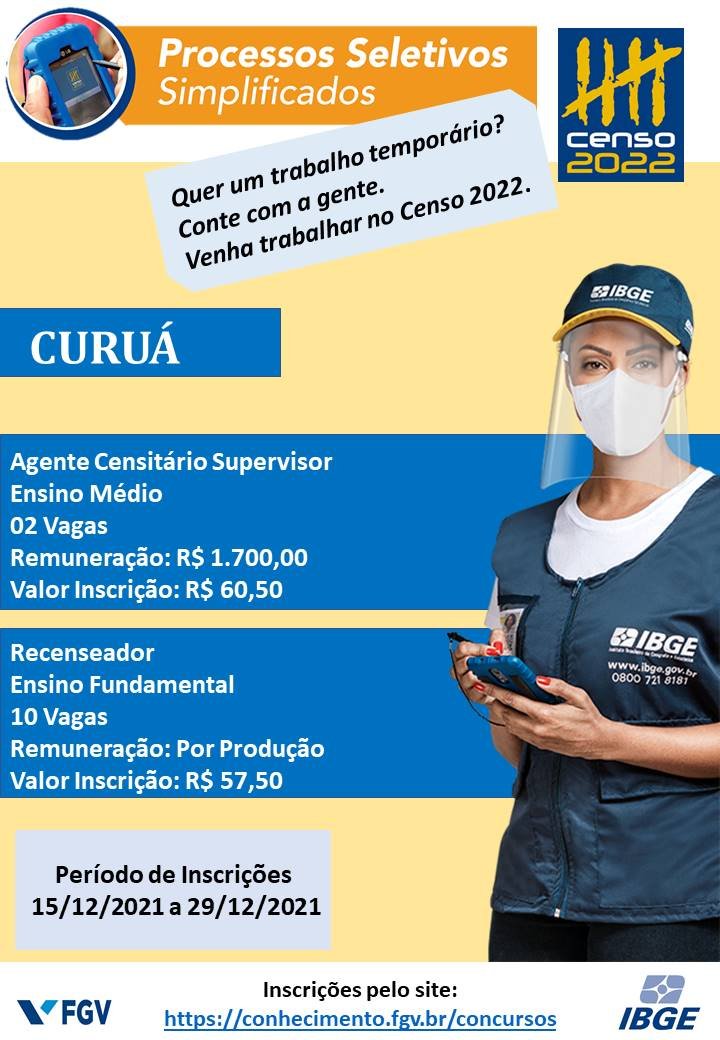 INFORMAÇÕES SOBRE O CONCURSO DO IBGE EM CURUÁ
