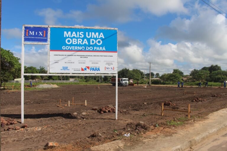 Construção da Creche Municipal, fruto do Programa Estadual Creches por todo o Pará.